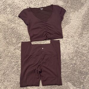 Old Navy Active Deep Burgundy/Purple StudioSmooth Set